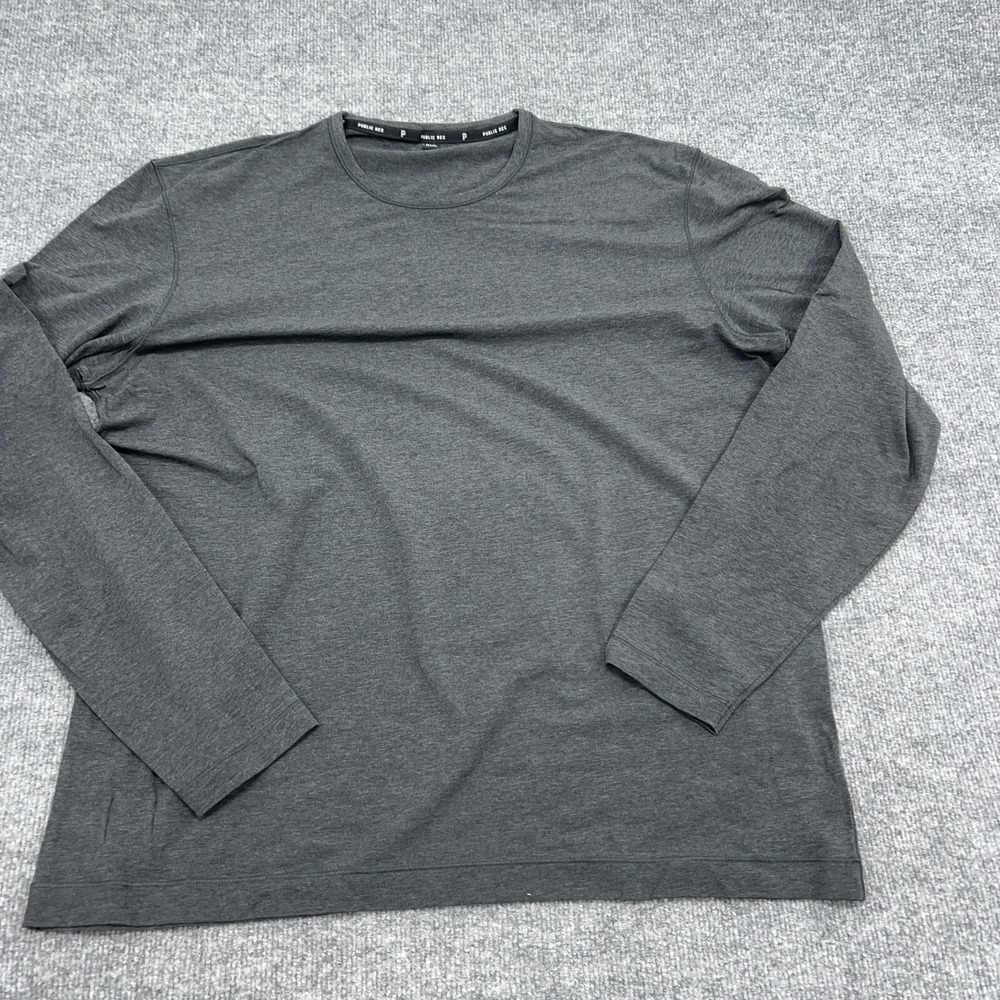 Public Rec Shirt Mens 2XL Gray GO TO Long Sleeve Performance Crew Pima Cotton